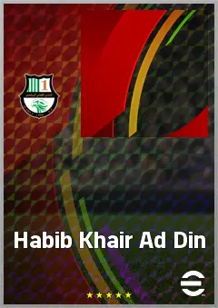 Habib Khair Ad Din eFootball 2026 player card, 58 OVR CMF