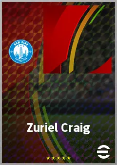 Zuriel Craig eFootball 2026 player card, 58 OVR CMF
