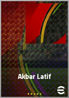 Akbar Latif eFootball 2026 player card, 57 OVR CMF