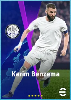 Karim Benzema eFootball 2026 player card, 91 OVR CF