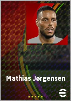 Mathias Jørgensen eFootball 2026 player card, 72 OVR CB