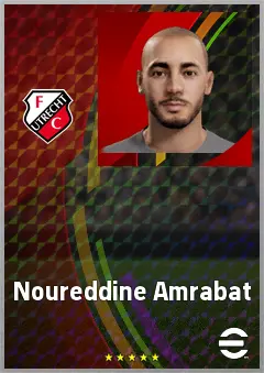Noureddine Amrabat eFootball 2026 player card, 69 OVR RWF