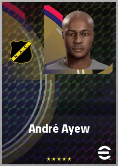André Ayew eFootball 2026 player card, 72 OVR CF