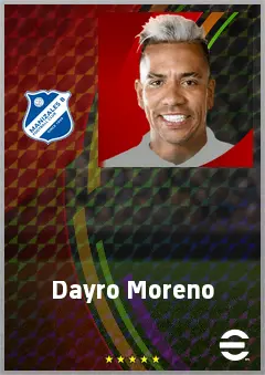 Dayro Moreno eFootball 2026 player card, 73 OVR CF