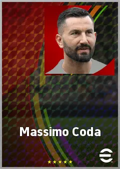 Massimo Coda eFootball 2026 player card, 72 OVR CF