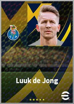 Luuk de Jong eFootball 2026 player card, 75 OVR CF