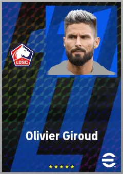 Olivier Giroud eFootball 2026 player card, 76 OVR CF
