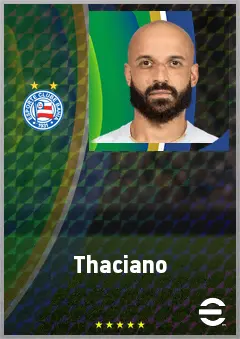 Thaciano eFootball 2026 player card, 77 OVR CMF