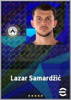 Lazar Samardžić eFootball 2026 player card, 81 OVR AMF