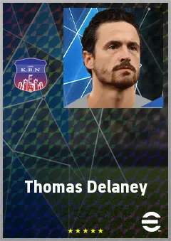 Thomas Delaney eFootball 2026 player card, 74 OVR DMF
