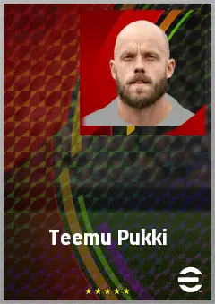 Teemu Pukki eFootball 2026 player card, 72 OVR CF