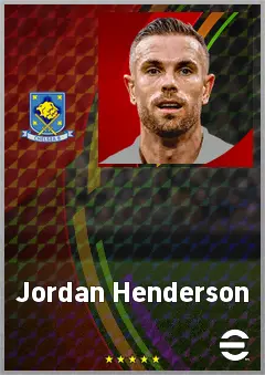 Jordan Henderson eFootball 2026 player card, 75 OVR DMF