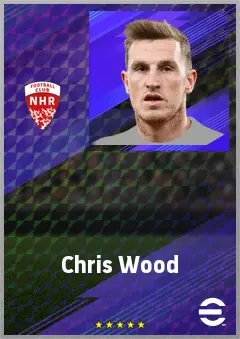 Chris Wood eFootball 2026 player card, 78 OVR CF