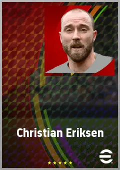 Christian Eriksen eFootball 2026 player card, 75 OVR CMF