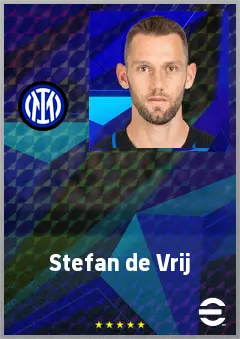 Stefan de Vrij eFootball 2026 player card, 78 OVR CB