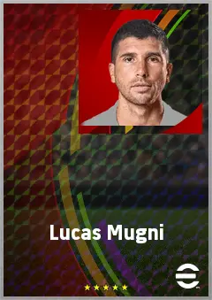 Lucas Mugni eFootball 2026 player card, 73 OVR AMF