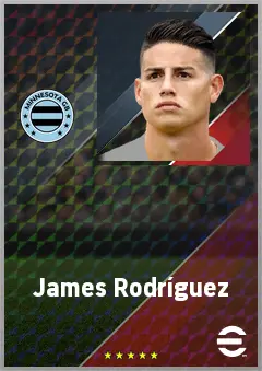 James Rodríguez eFootball 2026 player card, 74 OVR AMF