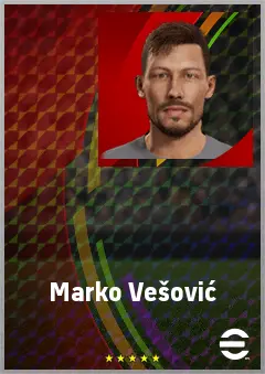 Marko Vešović eFootball 2026 player card, 69 OVR RB