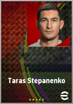 Taras Stepanenko eFootball 2026 player card, 72 OVR DMF