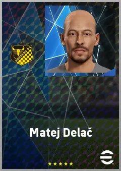 Matej Delač eFootball 2026 player card, 71 OVR GK
