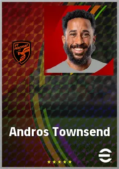 Andros Townsend eFootball 2026 player card, 72 OVR RMF