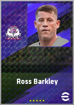 Ross Barkley eFootball 2026 player card, 74 OVR CMF