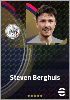 Steven Berghuis eFootball 2026 player card, 74 OVR RWF