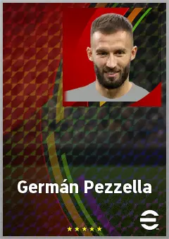 Germán Pezzella eFootball 2026 player card, 74 OVR CB