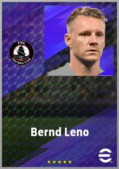 Bernd Leno eFootball 2026 player card, 77 OVR GK