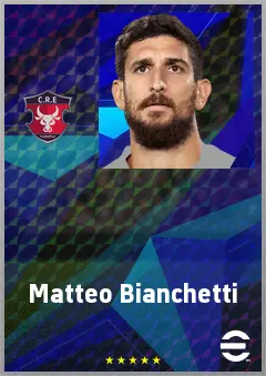 Matteo Bianchetti eFootball 2026 player card, 72 OVR CB
