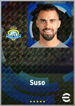 Suso eFootball 2026 player card, 74 OVR RWF