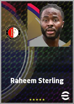 Raheem Sterling eFootball 2026 player card, 75 OVR LWF