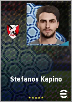 Stefanos Kapino eFootball 2026 player card, 68 OVR GK