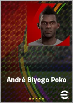 André Biyogo Poko eFootball 2026 player card, 70 OVR DMF