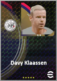 Davy Klaassen eFootball 2026 player card, 72 OVR CMF