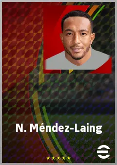 N. Méndez-Laing eFootball 2026 player card, 69 OVR RWF