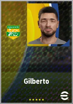 Gilberto eFootball 2026 player card, 72 OVR CF