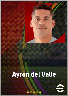 Ayron del Valle eFootball 2026 player card, 72 OVR CF
