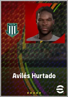 Avilés Hurtado eFootball 2026 player card, 74 OVR LWF
