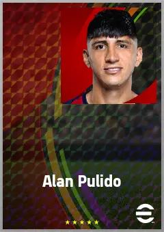 Alan Pulido eFootball 2026 player card, 72 OVR CF
