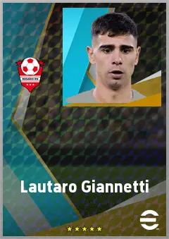 Lautaro Giannetti eFootball 2026 player card, 72 OVR CB