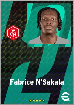 Fabrice N'Sakala eFootball 2026 player card, 67 OVR LB