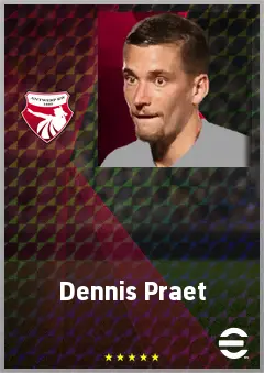 Dennis Praet eFootball 2026 player card, 72 OVR AMF