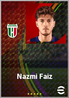 Nazmi Faiz eFootball 2026 player card, 69 OVR CMF