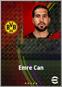 Emre Can eFootball 2026 player card, 75 OVR CB