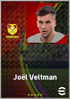 Joël Veltman eFootball 2026 player card, 74 OVR RB