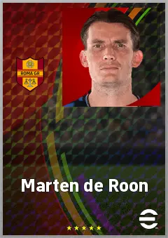 Marten de Roon eFootball 2026 player card, 78 OVR DMF