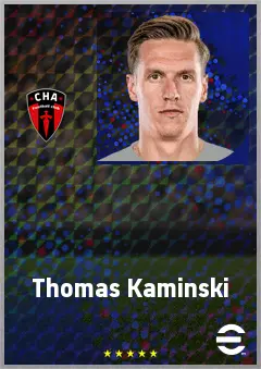 Thomas Kaminski eFootball 2026 player card, 73 OVR GK