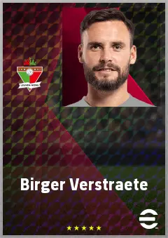 Birger Verstraete eFootball 2026 player card, 70 OVR DMF