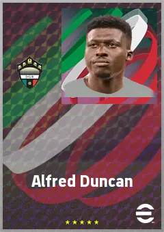 Alfred Duncan eFootball 2026 player card, 73 OVR CMF
